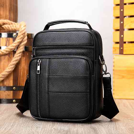 Мессенджер мужской кожаный 20347 Vintage Черный Киев