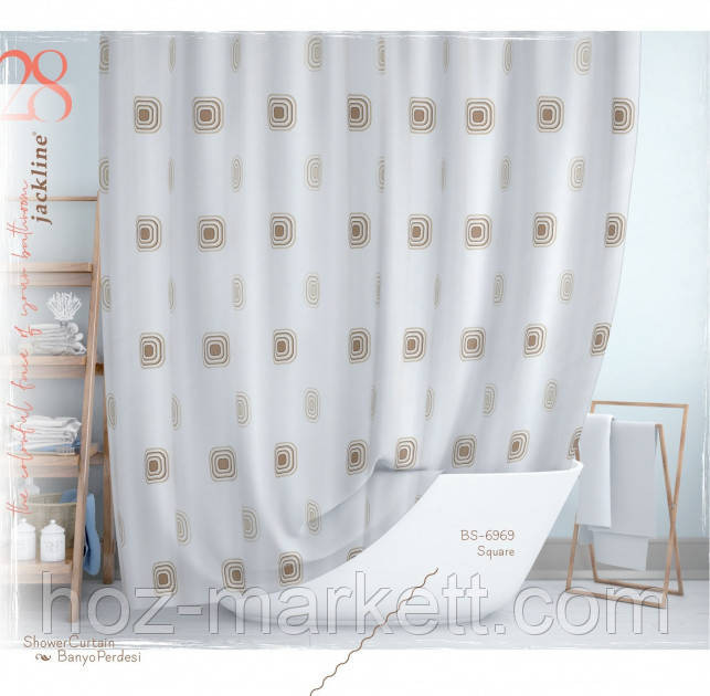 Тканевая шторка для душа Тропик 180 х 200 см Турция скуар Харьков - изображение 1