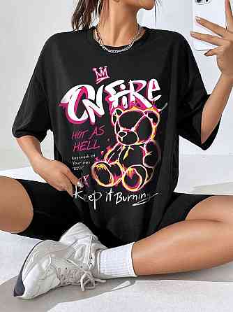 Футболка жіноча з принтом  46 Чорний 2664084830 Дніпро