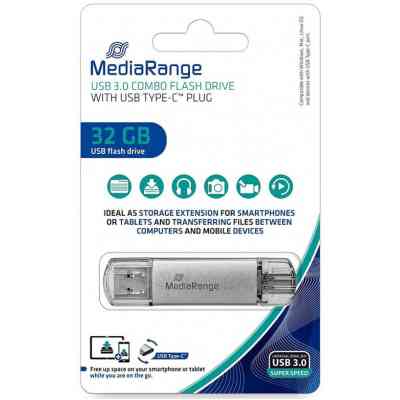 USB флеш накопитель Mediarange 32GB Silver USB 3.0 / Type-C (MR936) Винница