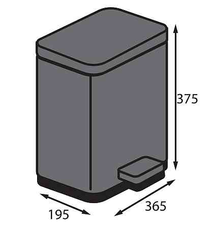 Відро для сміття з плавним закриттям прямокутне Koer TC-010315-07 15 л колір графіт (KR5604) Київ