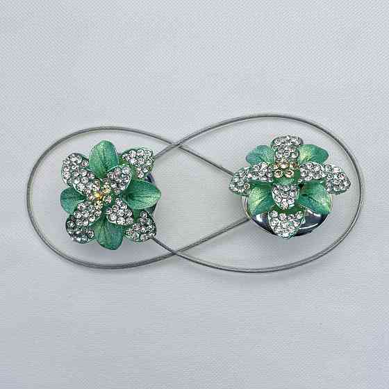 Магніти для штор та гардин "Flowers" набір 2 шт М'ятний  (81-205) Київ