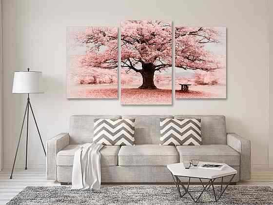 Модульная картина в гостиную / спальню   Рожеве дерево    Art-732_3 70x130 см Київ
