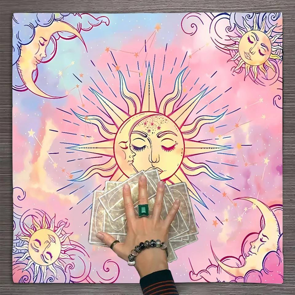 Алтарная скатерть для карт Таро и Рун. Скатерть для гадания 50*50 см. Розовая Киев - изображение 1