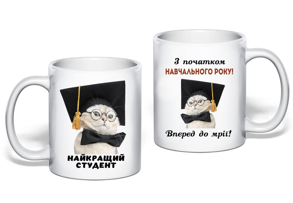 Подарок студенту чашка с принтом 