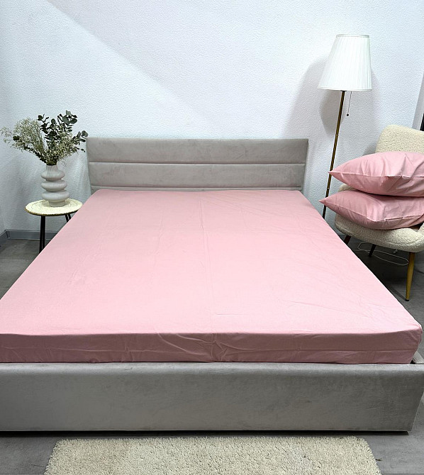 Ecotton Простирадло на резинці Ecotton 160х200 см фланель з бавовни Pink рожевий Коломия - фото 2