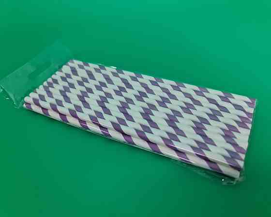 Соломка паперова трубочка 25шт вита фіолетова (1 шт) Харків