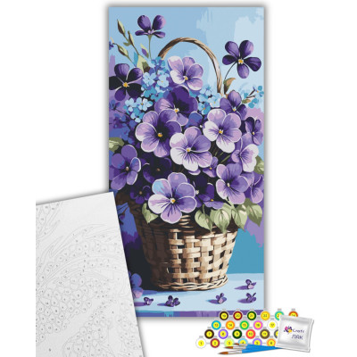 Картина по номерам ArtCraft Фіалки в кошику 40х80 см (13089-AC) Винница - изображение 2