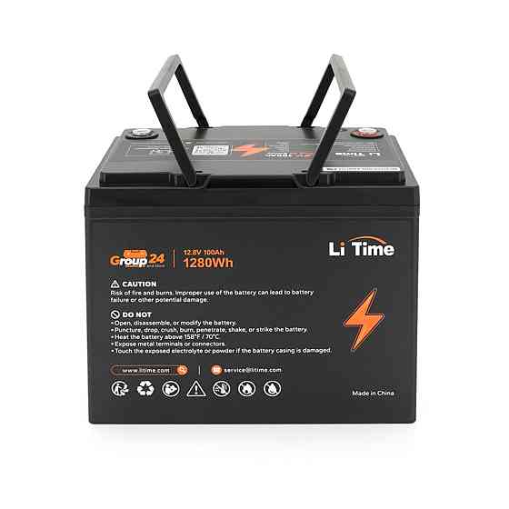 Акумуляторна батарея Li-TIME Group 24 LiFePO4 12.8 100Ач 1280Wh,(100/100A) M8, 200*258*168mm Київ