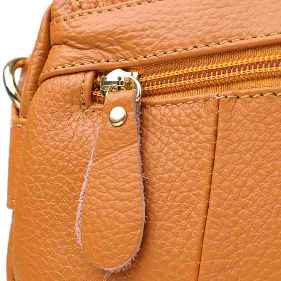 Вместительная повседневная сумка из натуральной кожи для женщин Vintage 22968 Рыжий Киев