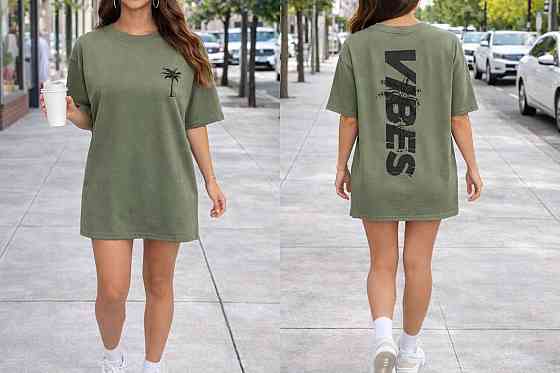 Жіноча стильна повсякденна сукня-футболка котон Оливка, 46/50 Одеса