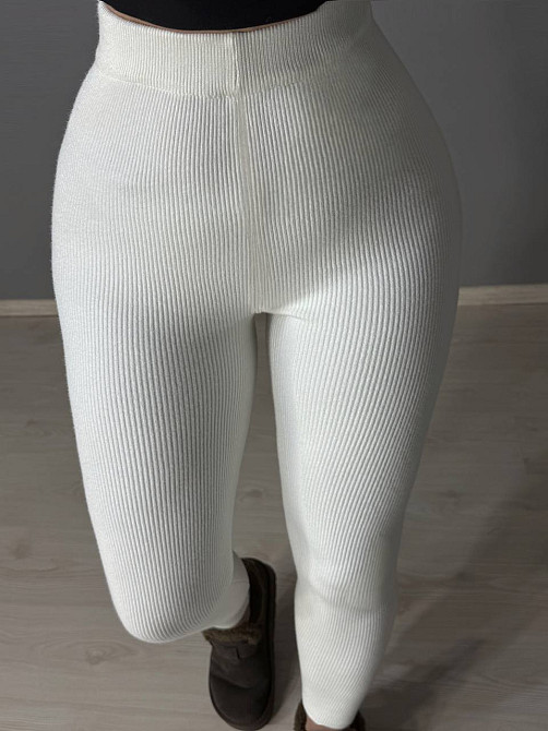 Лосины женские A-N 6126-6161 теплые в рубчик на меху ангоры, белый, one size Киев - изображение 14