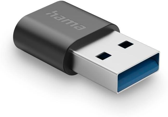 Адаптер USB-C Hama USB 3.2 Gen2 чорний USB-A male→female SuperSpeed 10 Гбіт/с OTG для ноутбука, ПК, MacBook, планшета Київ - фото 2