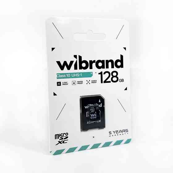 Карта памяти microSDXC (UHS-1) Wibrand 128Gb Class 10 (adapter SD) Киев