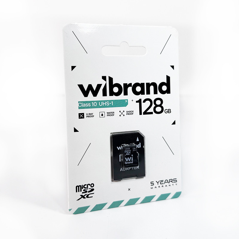 Карта памяти microSDXC (UHS-1) Wibrand 128Gb Class 10 (adapter SD) Киев - изображение 6