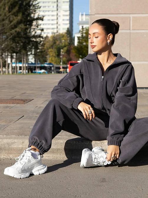 Жіночий стильний теплий костюм, двійка віб'яний фліс-політ, 42/46 Одеса - фото 3