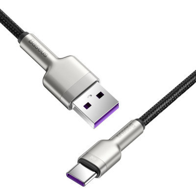 Дата кабель USB 3.1 AM to Type-C 0.25m CAKF 6.0A 66W Cafule Series Metal Data Cable Black Baseus (CAKF000001) Винница - изображение 9