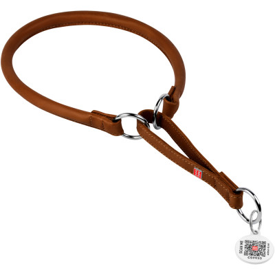 Ошейник для животных WAUDOG Soft с QR паспортом, круглый, Ш 13 мм Д 51-60 см коричневый (75336) Винница - изображение 1