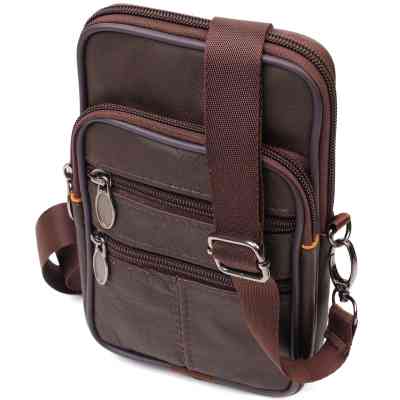 Сумка Vintage На пояс из натуральной кожи Коричневая (21482) Винница