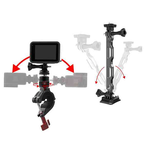 Кріплення на мотоцикл для екшн камери шолом кермо алюміній AC Prof HQS-NEW-KIT-M06 Київ