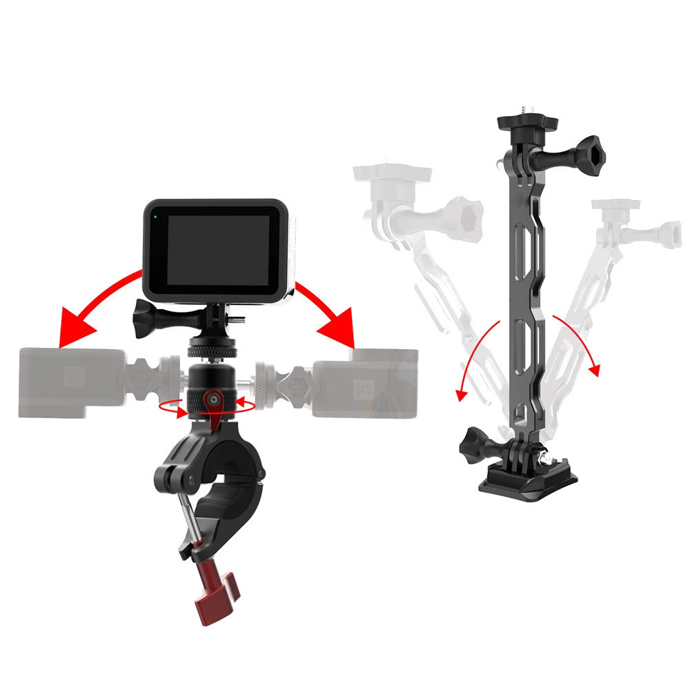 Кріплення на мотоцикл для екшн камери шолом кермо алюміній AC Prof HQS-NEW-KIT-M06 Київ - фото 2