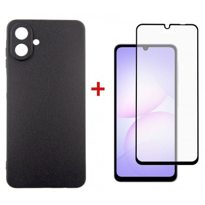 Чехол для мобильного телефона Dengos Carbon Kit for Samsung Galaxy A07 case + glass Black (DG-KM-162) Вінниця - фото 1