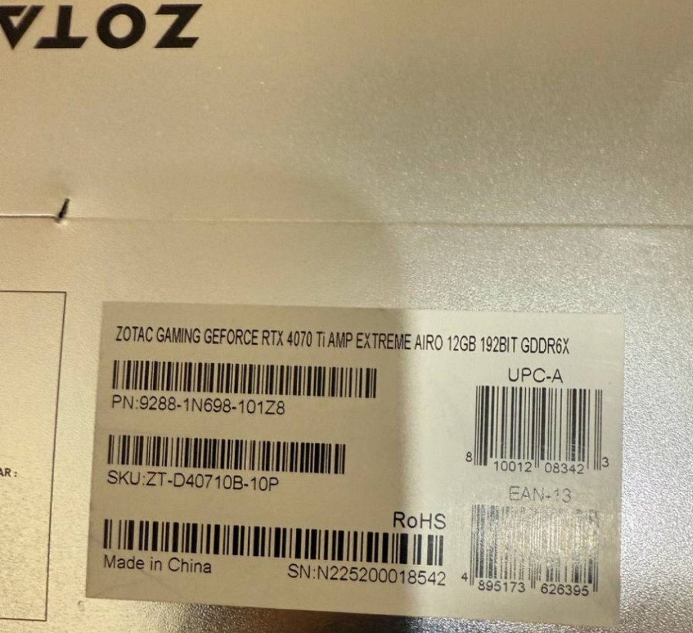 Видеокарта Zotac gaming GeForce RTX 4070 Ti AMP Extreme AIRO Киев - изображение 1