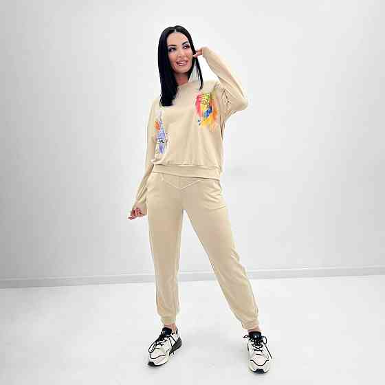 Женский костюм-двойка с капюшоном Rainbow батал Киев