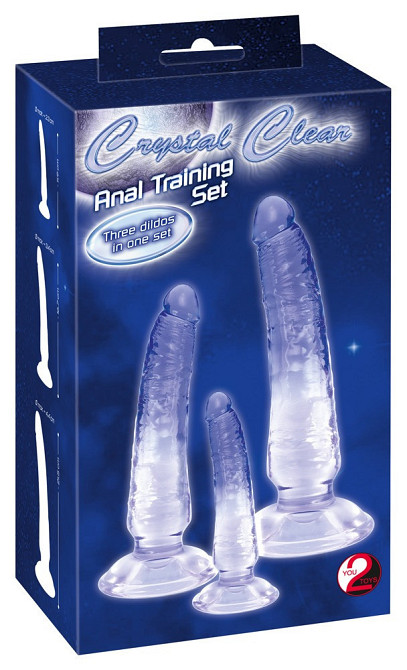 Набір прозорих анальних фалоімітаторів 3pcs natural dildo set Sex Aura Київ - фото 2