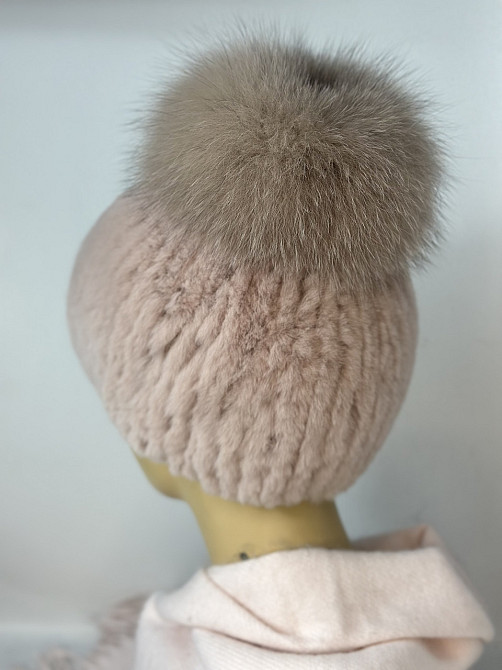 Шапка меховая женская бон Джина Rex Пудровый Харьков - изображение 5