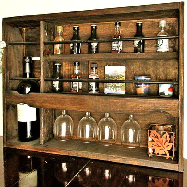 Настінна винна полиця "Нагоя" кориця Миколаїв - фото 1