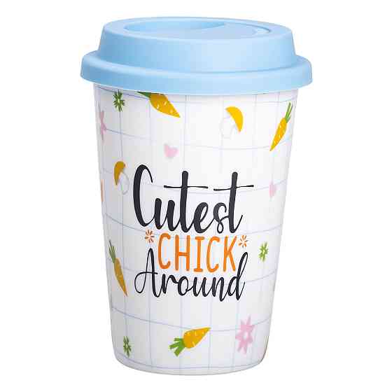 Liling Rongxiang Ceramic порцелянаовий стакан із силіконовою кришкою та отвором для трубочки 42 Коломыя