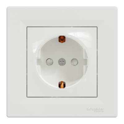 Розетка Schneider Electric ASFORA зі штор. біла (EPH2900221) Вінниця - фото 1