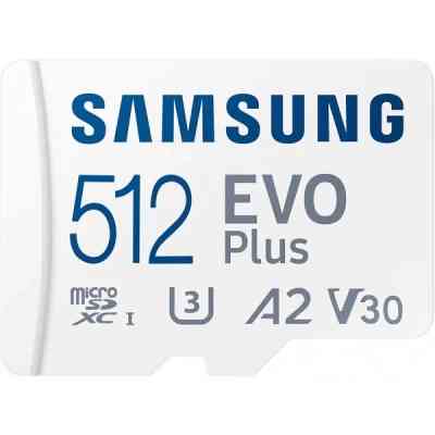 Карта памяти Samsung 512 GB microSDXC Class 10 UHS-I U3 V30 A2 EVO Plus+SD Adapte (MB-MC512SA/EU) Винница