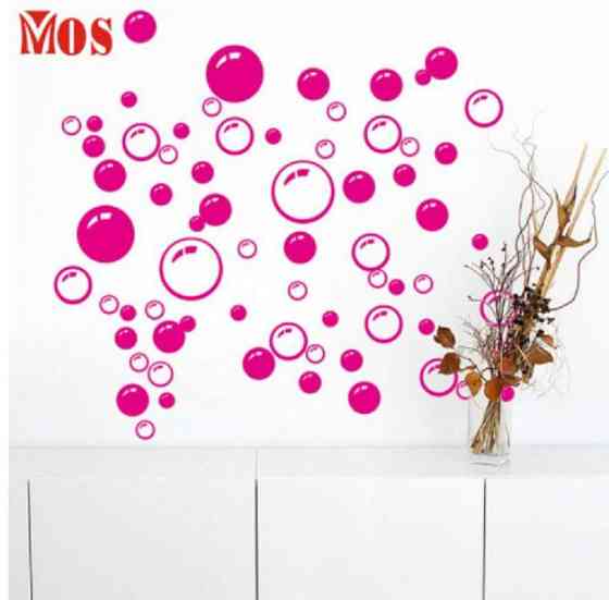 Наклейки у ванну кімнату рожеві "Бульбашки" - розмір наклейки 43*19см, а там розклеювати на свій розсуд Київ