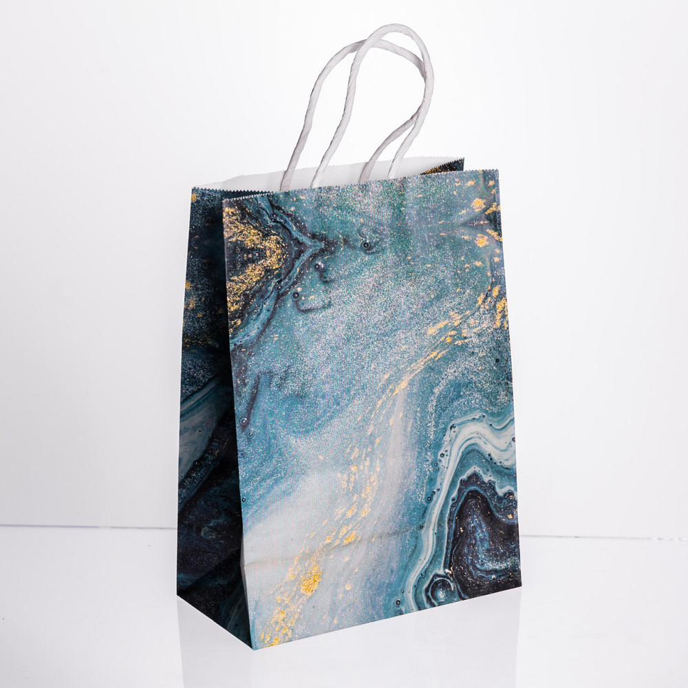 Набір подарункових пакетів з паперу 12 шт 15×8×21 см Зелений HP-10359-22GR Київ - фото 2