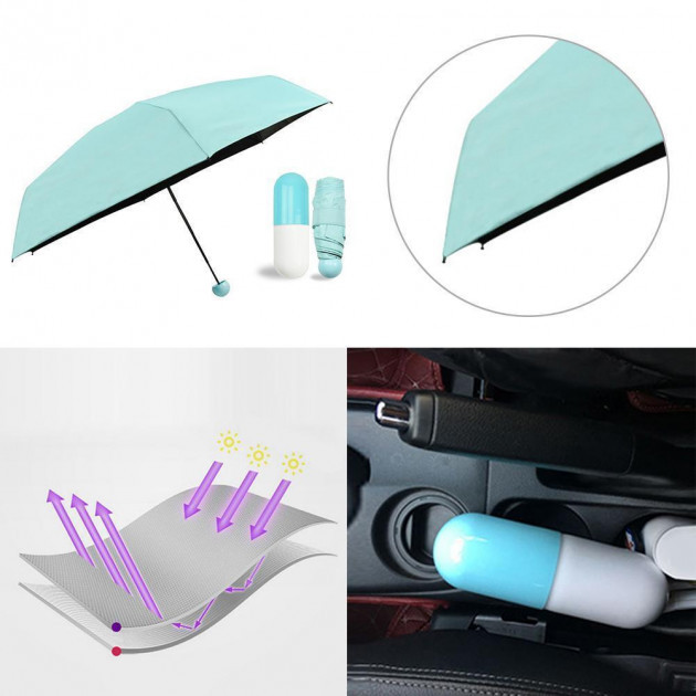 Компактна парасолька в капсулі-футлярі синій, маленька парасолька в капсулі. Колір: блакитний NL-73 Львів - фото 8