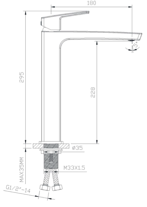 Змішувач для раковини високий Imprese Grafiky ZMK041807011, чорний Київ - фото 8