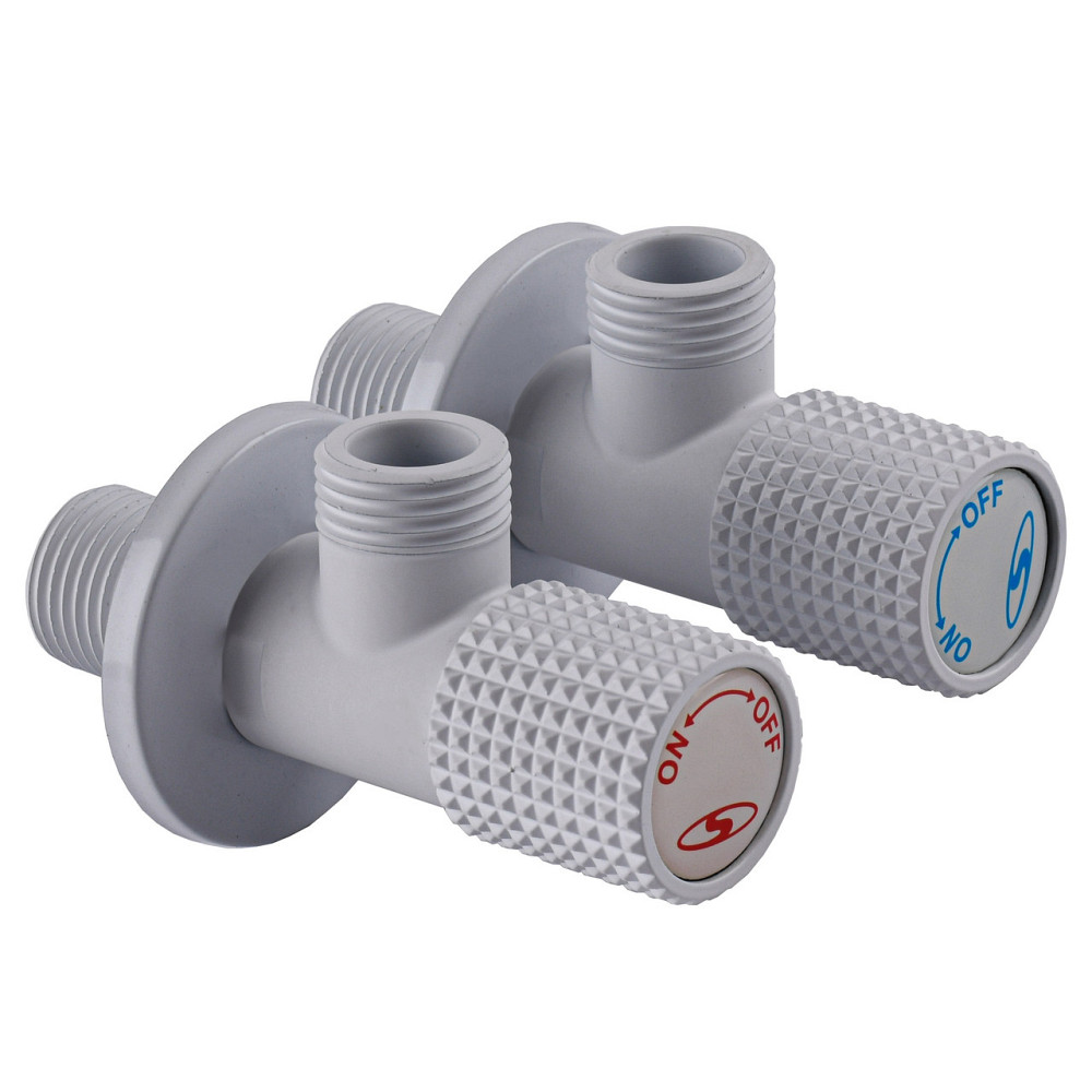 !Набір кранів кутових кераміка SOLOMON EXCLUSIVE 1/2″X1/2″ 9889 WW (White/White) (комплект2шт.) (000028992) Киев - изображение 4