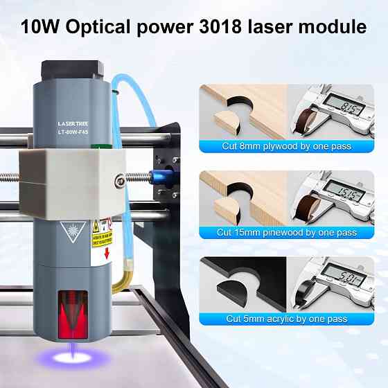 Мощный лазер с подачей воздуха 80 Вт 450 нм для CNC3018 PRO, модуль LT-80W-F45, гравировка резка Киев