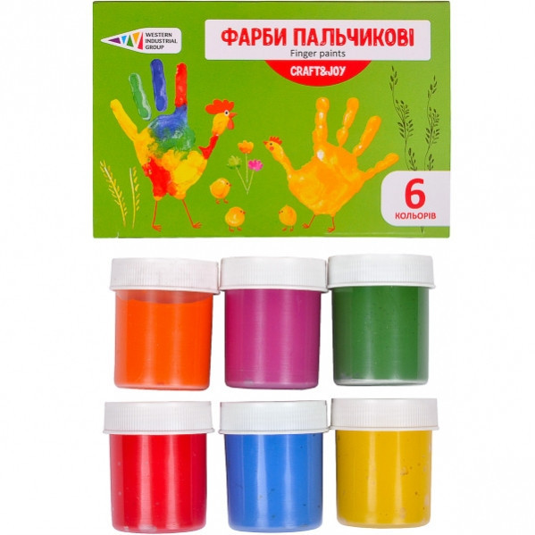 Фарби пальчикові "Гамма Нововолинськ" "Craft&Joy" 6 кольорів, 240 мл. 322074/Cr, шт Київ - фото 1
