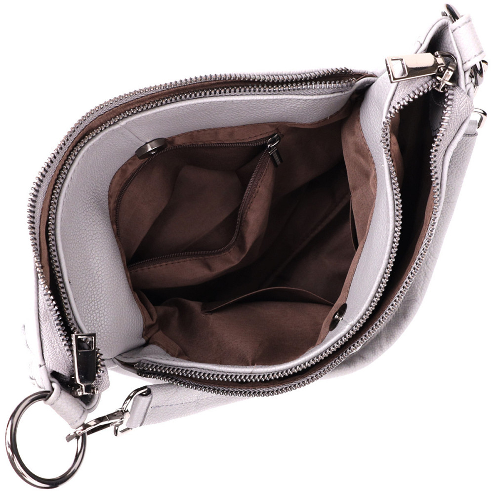 Удобная женская сумка с двумя ремешками из натуральной кожи Vintage 23054 Серый Киев - изображение 9