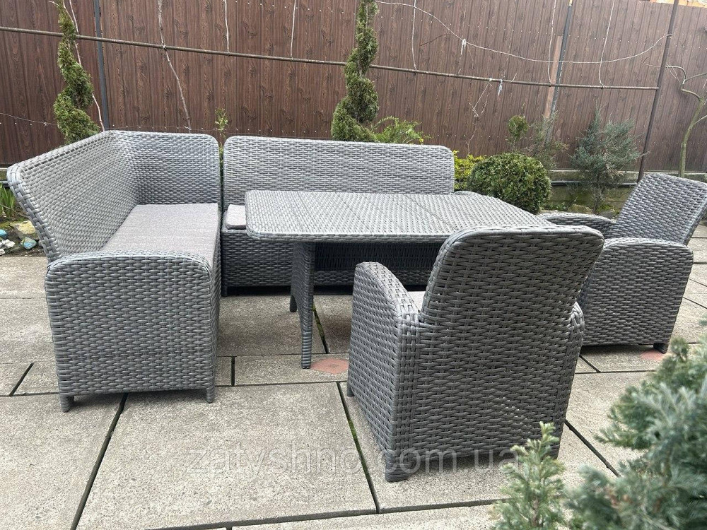 Плетені меблі вуличні з кутовим диваном Київ - фото 8