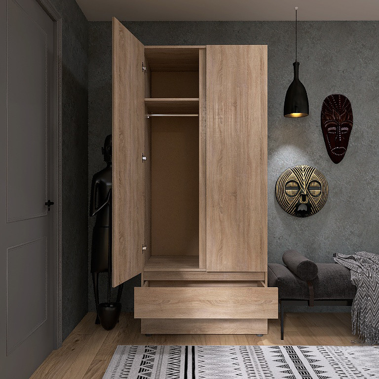 Шкаф двухдверный Эверест ШЛ-2 Лайт Дуб сонома (DTM-4675) Львов - изображение 6