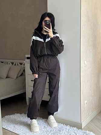 Женский плащевой костюм двойка: кофта и штаны в спортивном стиле плащевка эмми 46/48, Мокко Одесса
