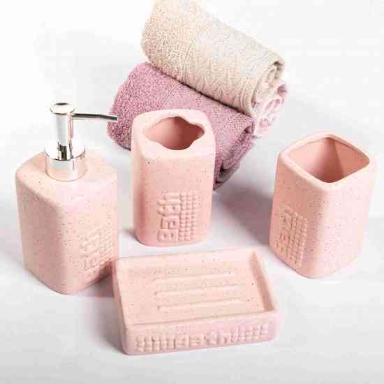 Комплект аксессуаров в ванную комнату Bath 4 предмета Пудра Винница