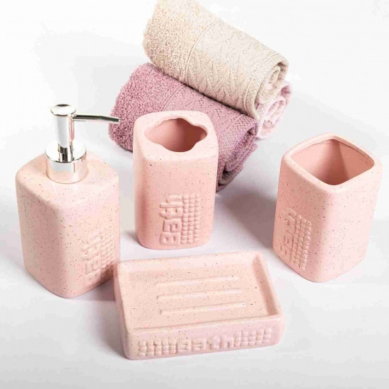 Комплект аксесуарів у ванну кімнату Bath 4 предмета Пудра Вінниця - фото 2