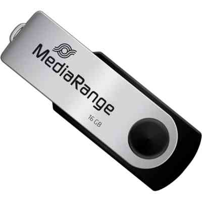 USB флеш накопитель Mediarange 16GB Black/Silver USB 2.0 (MR910) Винница