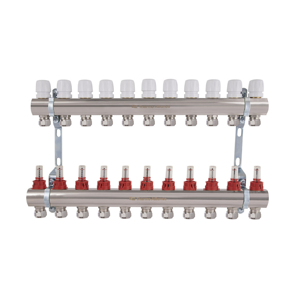 Коллектор латунный с расходомерами и евроконусами Thermo Alliance Standart 1