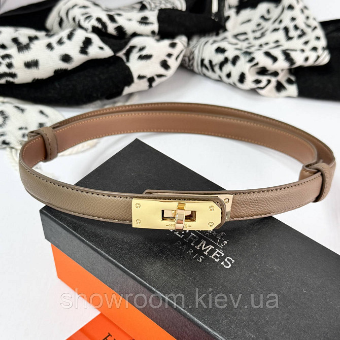 Жіночий ремінь шкіряний Hermes Гермес (280-1) тауп Київ - фото 8